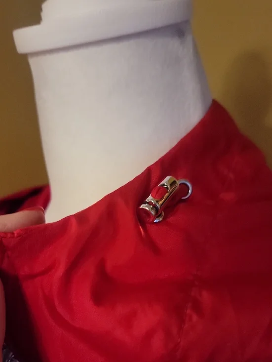 Jones New York Red Hooded Trench Coat with Zip Front - Picture 8 of 9